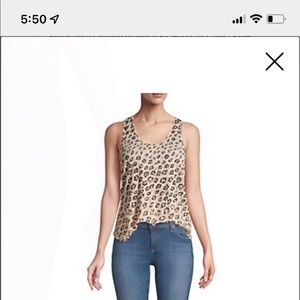 Joie leopard linen tank XS